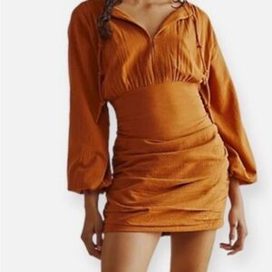 Free People The Only One Mini Dress Rust Orange